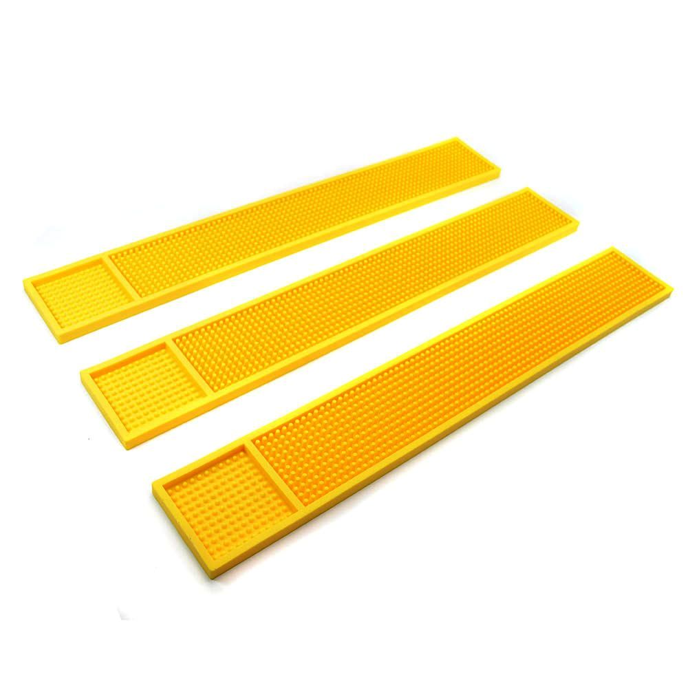 Rubber Bar Service Mat for Counter Top 24x3.5 inches (Yellow 3-Pack) 